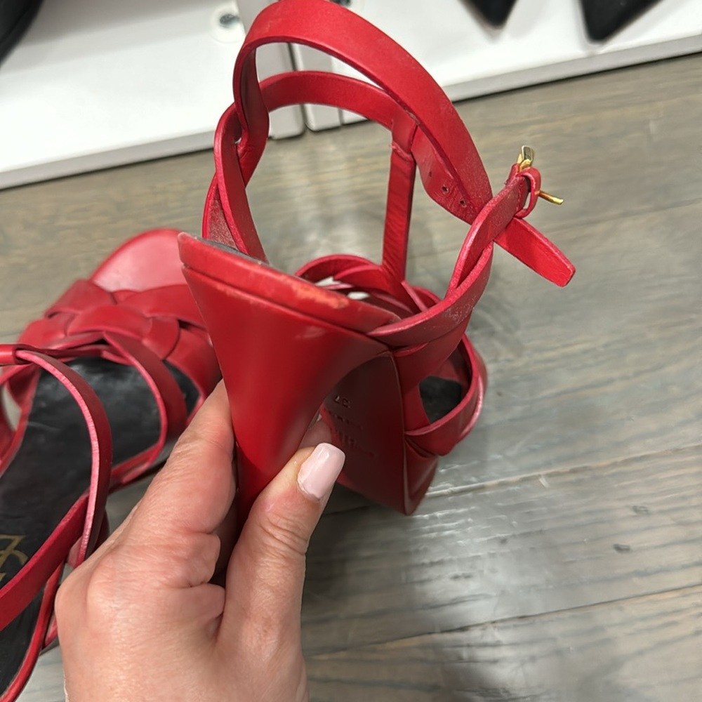 YSL TRIBUTE PLATFORM SANDALS IN SMOOTH LEATHER - Picture 9 of 10